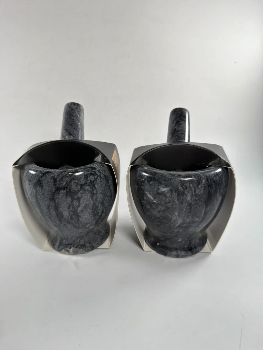 Mortar & Pestle, Marbled, Chef's Kitchen Marble NEW Set Of Two 4.1x4.1